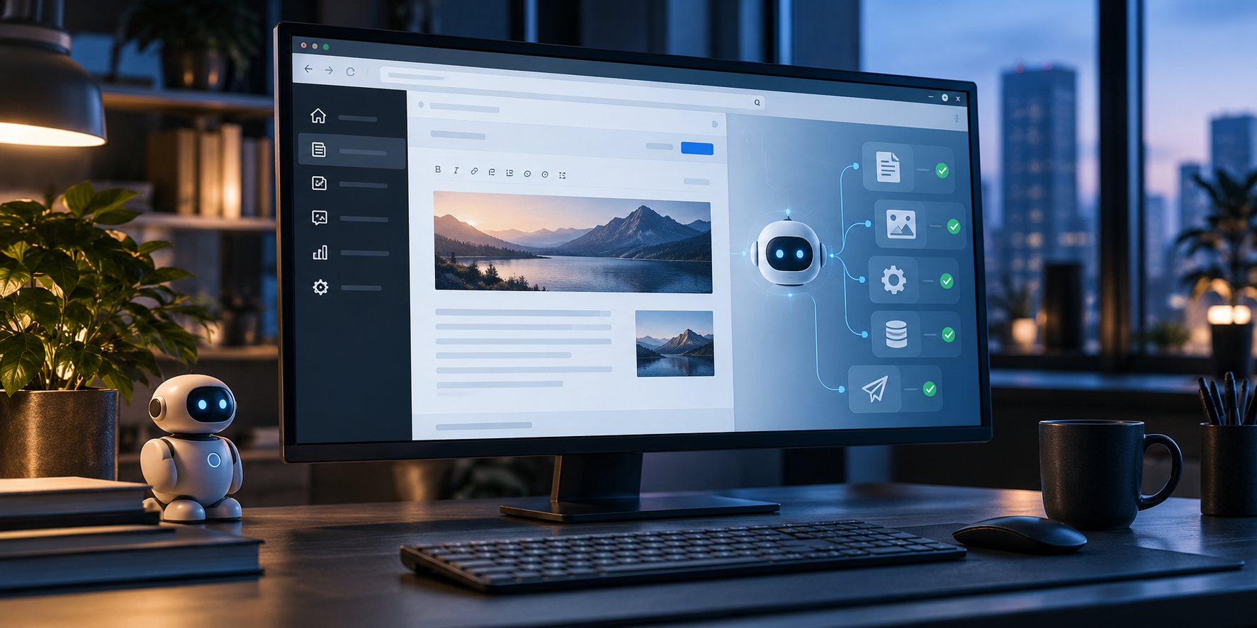 Agente AI che automatizza un workflow WordPress tramite strumenti WebMCP nel browser